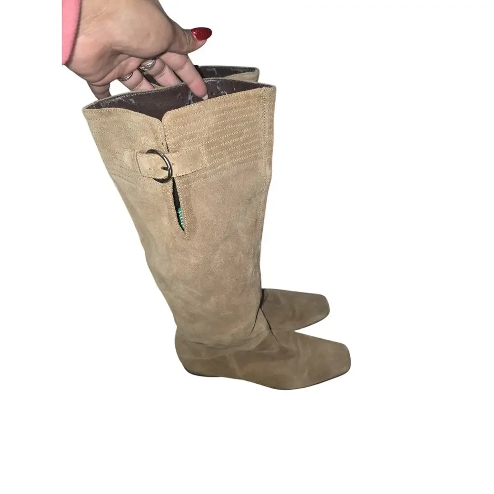Nine West Vintage America Tan Suede Mid Calf Boots – Size 8m